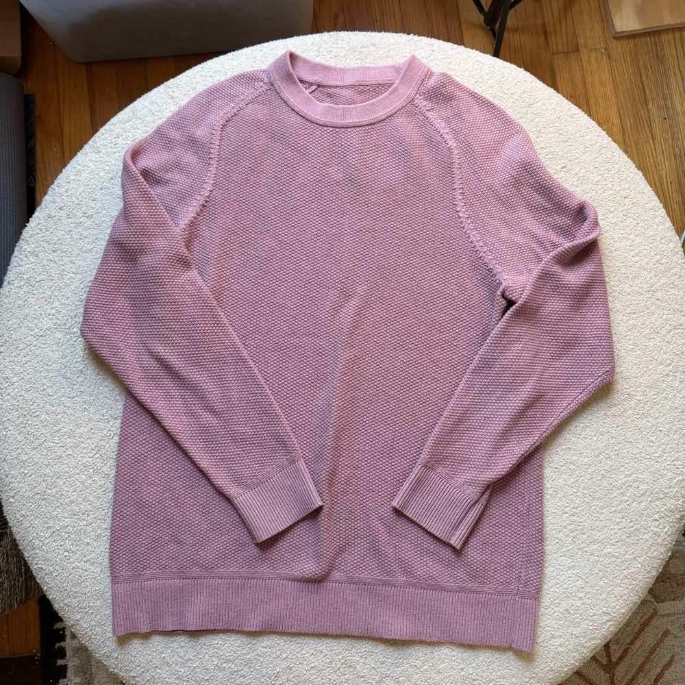 Lululemon Men's Mauve Textured Crewneck Sweater